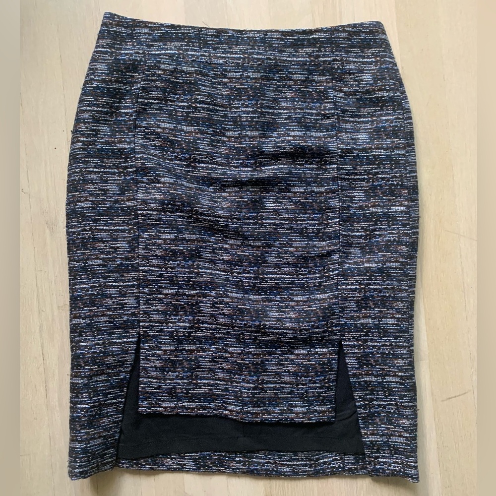 Tweed Pencil Body Con Slitted Skirt